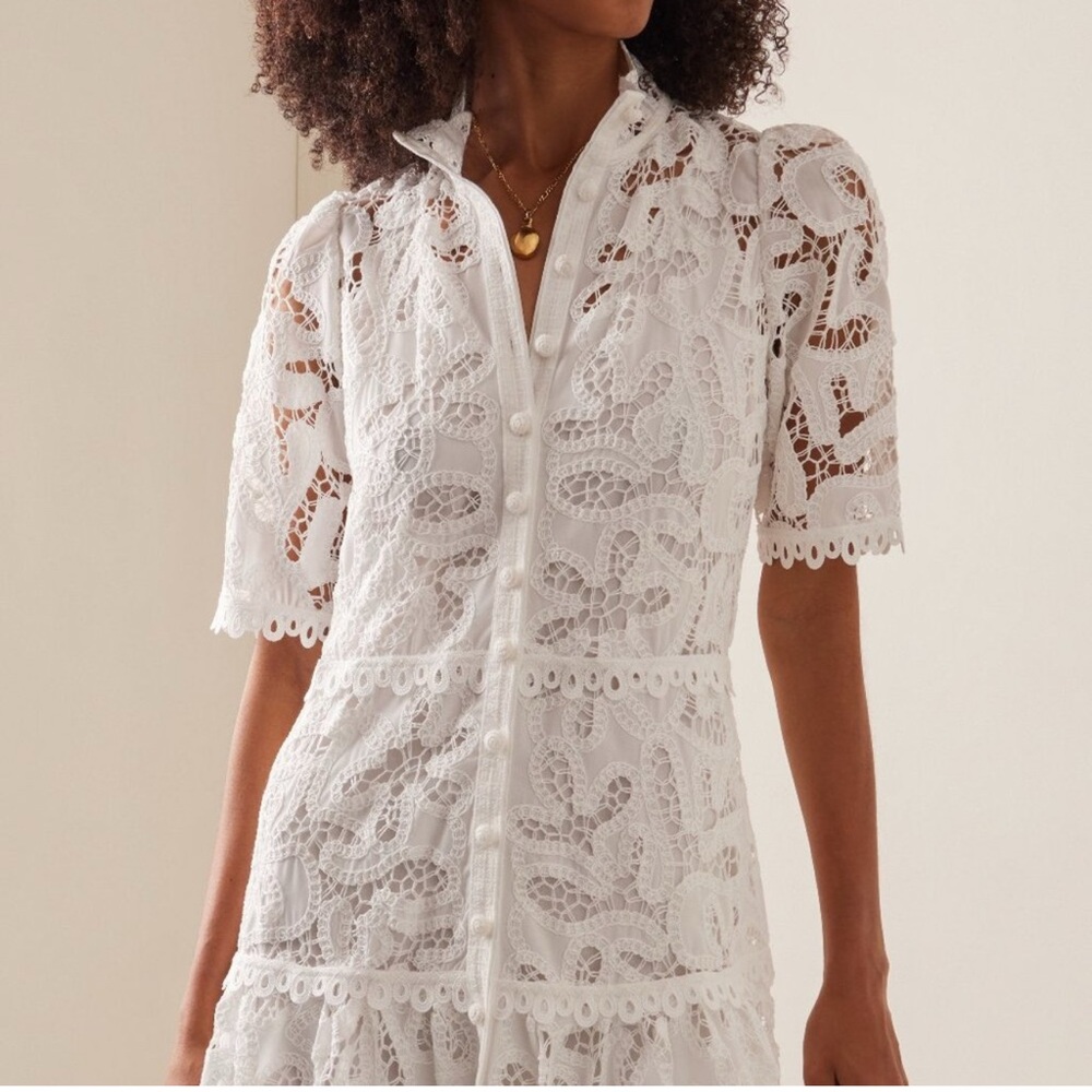 Alexis White Lace Midi Dress